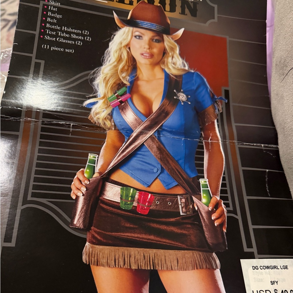Dreamgirl Blue and Brown Cowgirl Costume
